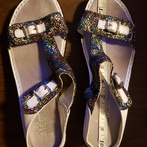 Alegria Lara Cathedral Slip-on wedge heel sandals with velcro straps Size 39 - Picture 3 of 16